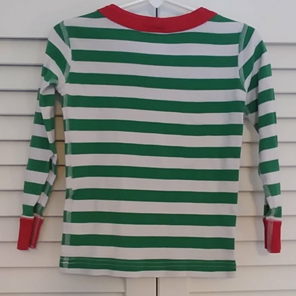 5 for $20! Hanna Andersson 90cm Green Red Striped PJ top - Picture 2 of 6